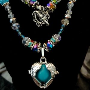 Maternity Harmony Necklace/ Angel Wings Heart